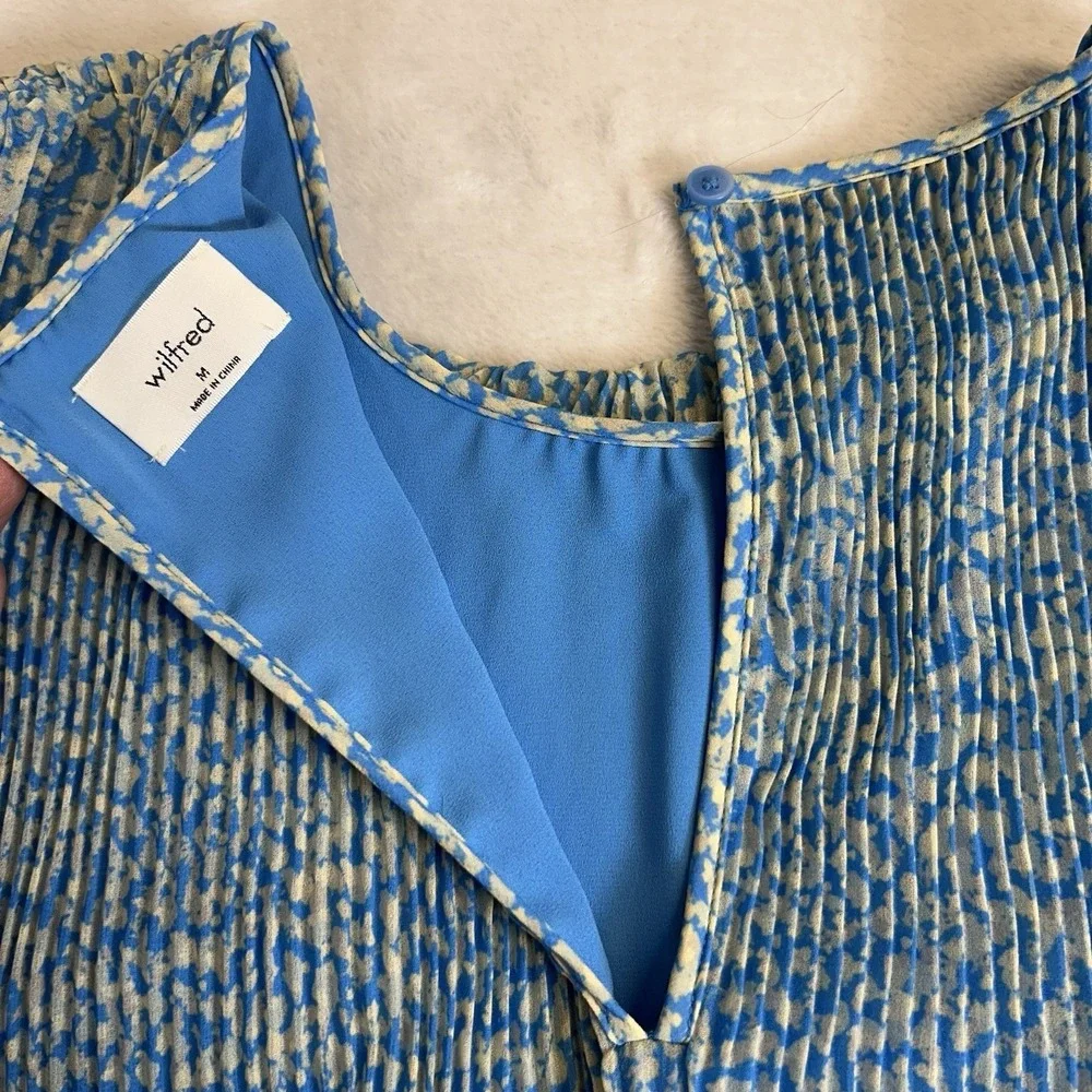 Aritzia Wilfred‎ Floral Daydreamer Mini Dress Accordion Sz M Cottagecore Fairy